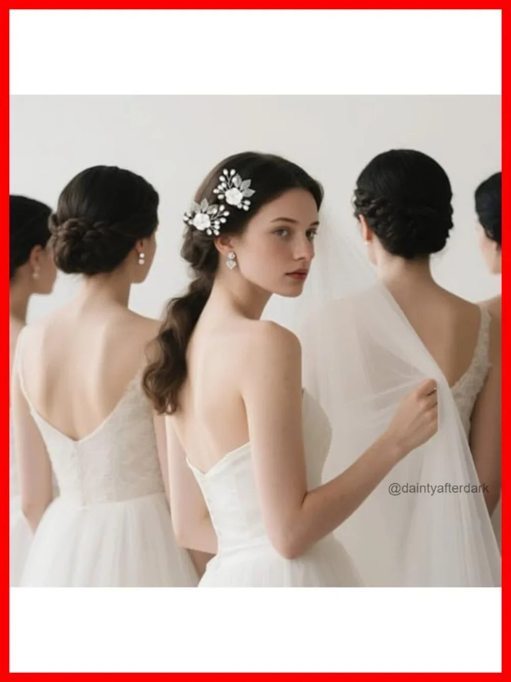 Crystal Pearl Hair Comb Set 4 Pieces Bridal Hair Pins Rhinestone